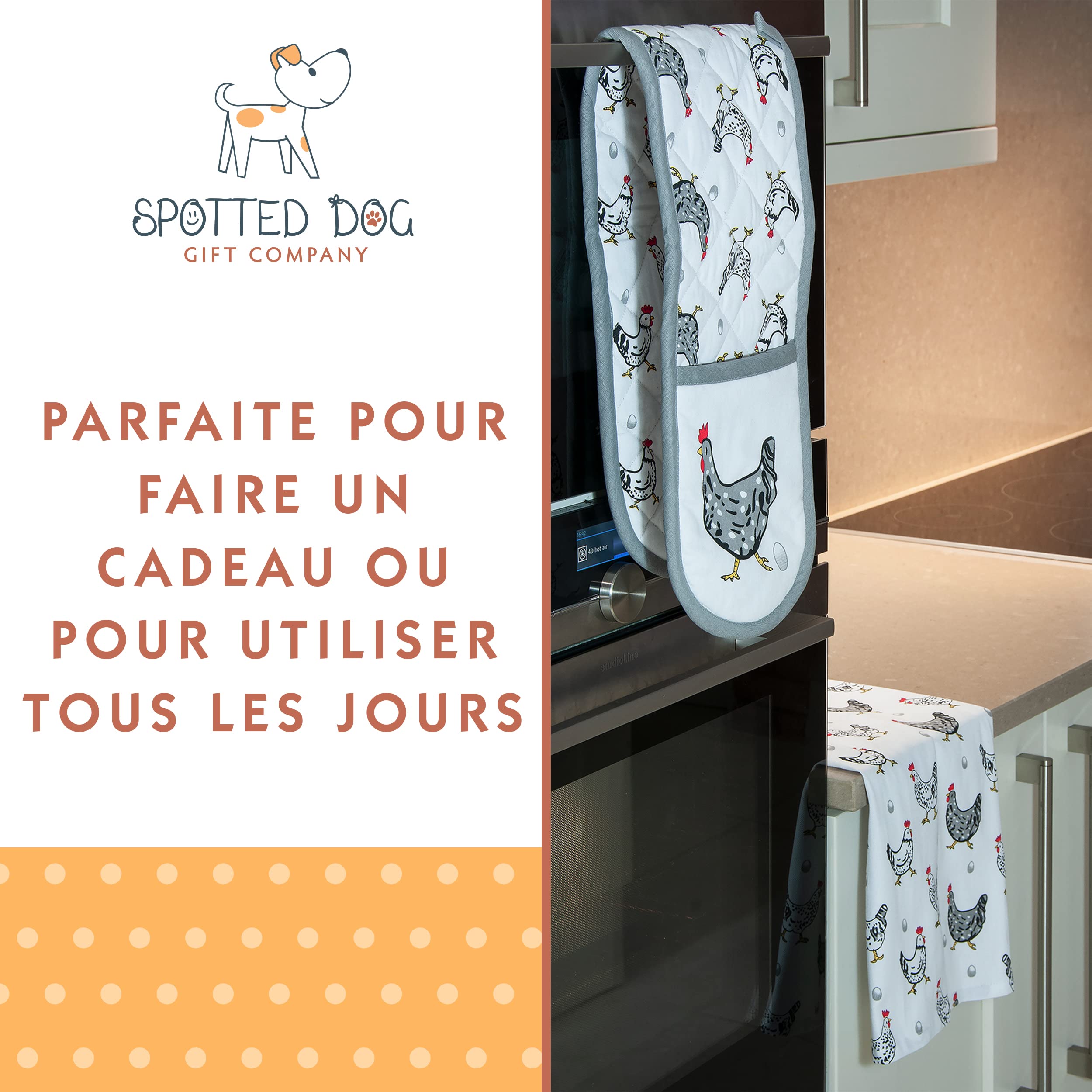 SPOTTED DOG GIFT COMPANY - Ensemble Cuisine 3 Pièces En Coton