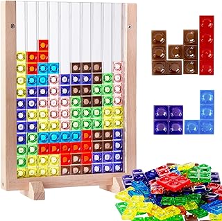 Russian Blocks Puzzle,3D Transparent Brain Teaser Toys, 3D Puzzles, Montessori Toys for 3 4 5 6 7 8 9 10 Year Old Boys Girls Kids