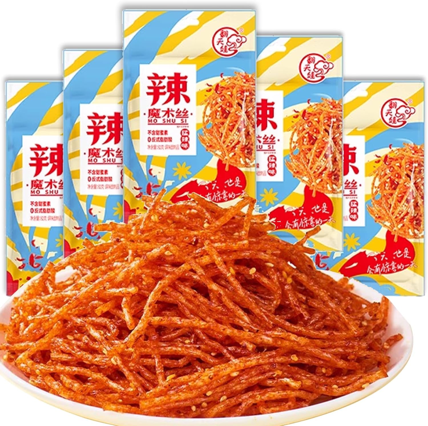 YAYAMIYA La Tiao Spicy Strips Chinese Snacks Tianwa Spicy Strips Large Capacity Package 82g Spicy Snack Food Hand-torn Gluten Sticks Super Spicy Noodles Energy Sticks Base Food Rice Companion