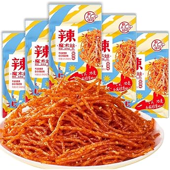YAYAMIYA La Tiao Spicy Strips Chinese Snacks Tianfenwa Spicy Strips Large Capacity Package 82g Spicy Snack Food Vegetarian Hand-torn Gluten Spicy Sticks Extra Spicy Noodles Energy Sticks Base Food