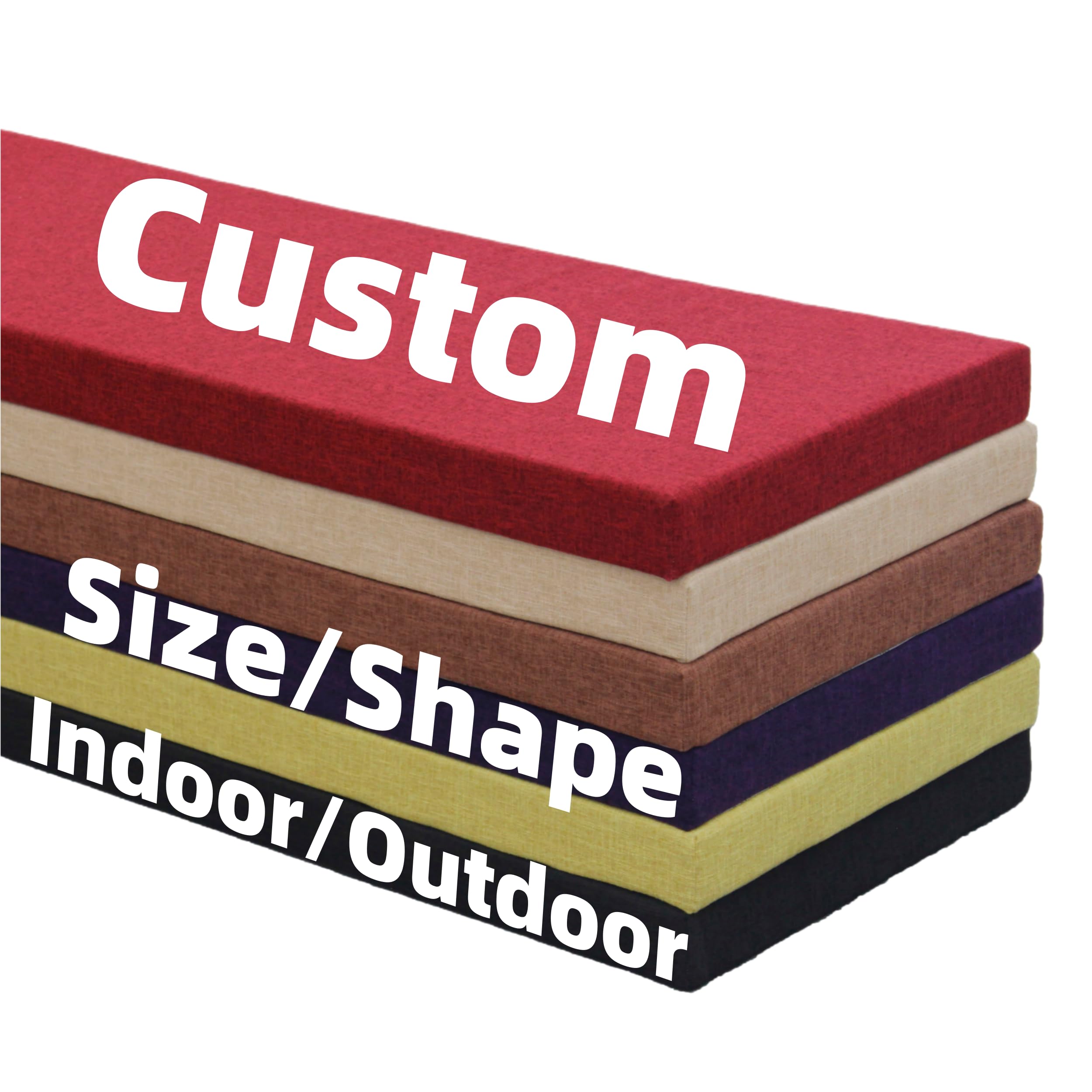 SINCERA Custom Bench Cushions for Indoor Outdoor, Tailored Made Replacement Cushion, Cut to Size Foam Pad, Non-Slip Bay Window Pad, Patio Furniture Cushion, Waterproof Deep Seating — image 1