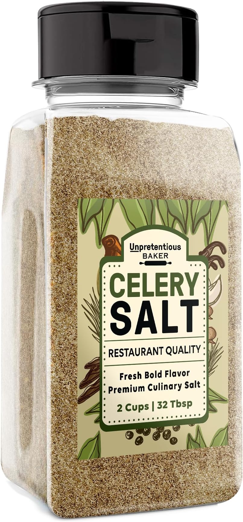 Unpretentious Celery Salt (2 Cups), Restaurant Quality, Traditional Seasoning, Bold Fresh Flavor