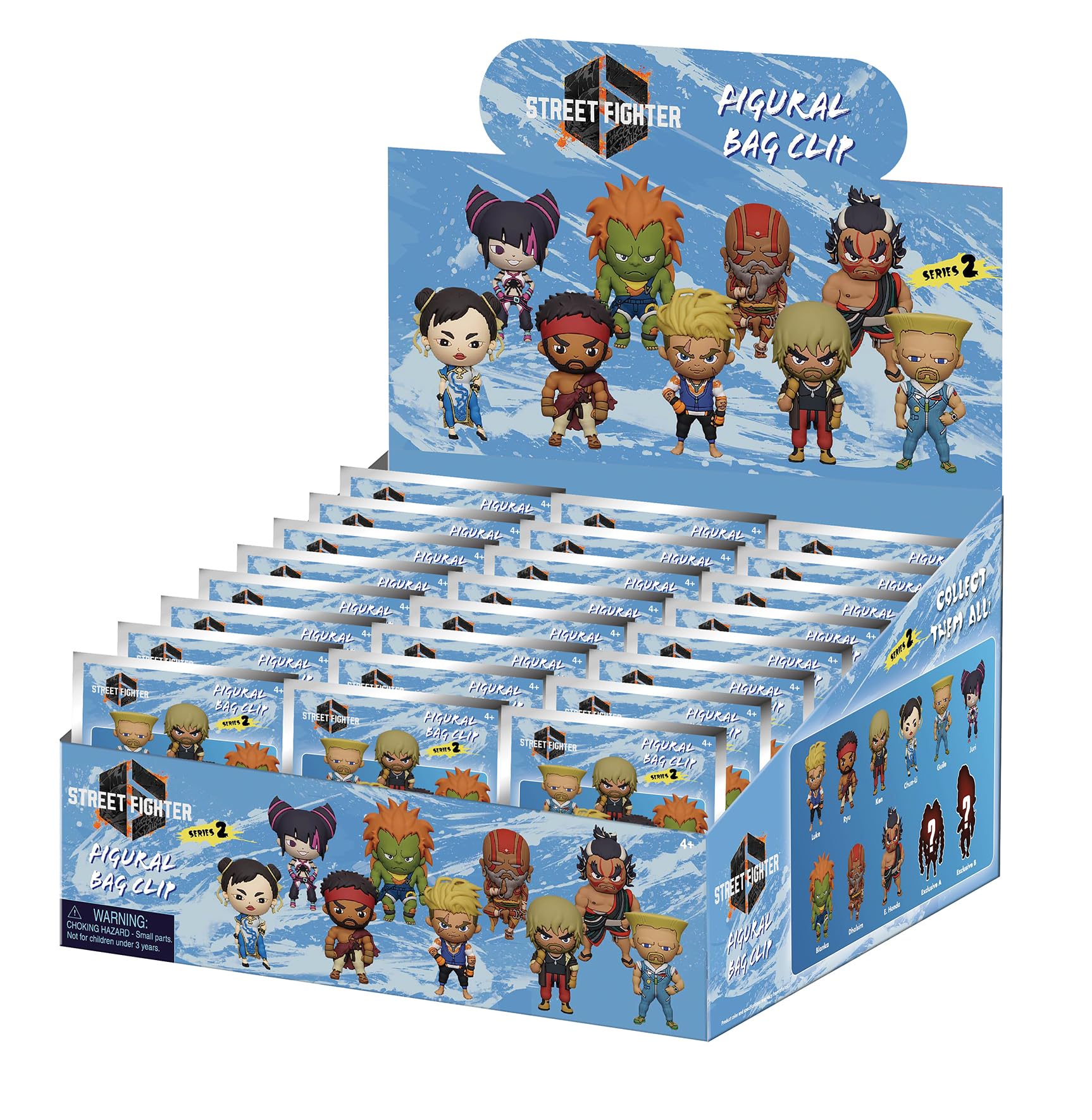 Street Fighter Series 2 – 5" Collectible Bag Clip – Blind Bag (ONE Random Figure) – Video Game Character Keychain/Backpack Accessory | Official