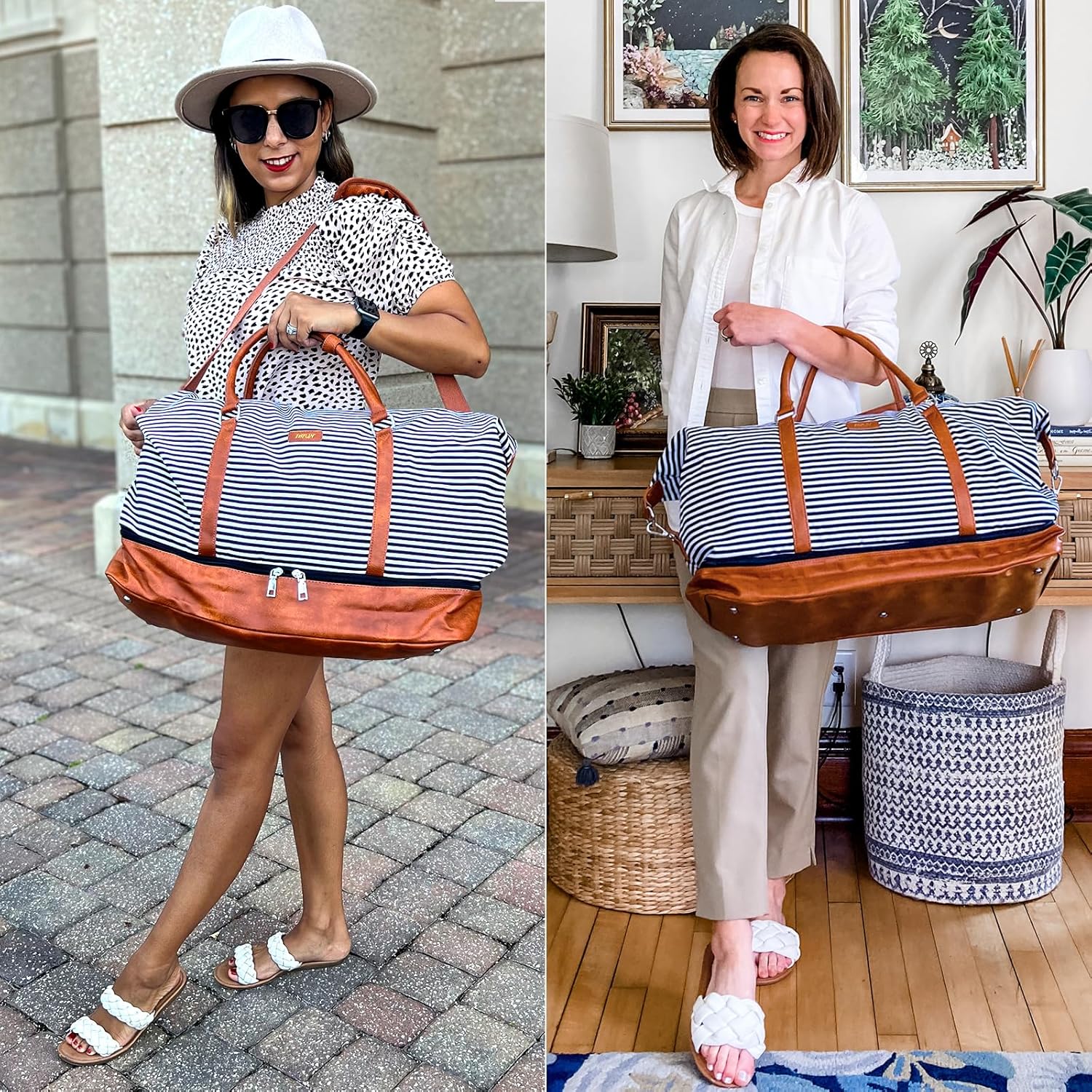 IBFUN Weekender Bags for Women, 21" Weekender Travel Bag, Travel Duffle Bag with Shoe Compartment Carry on Overnight Duffel Bag for Weekend Travel Business Trip - Image 3