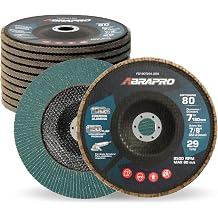 10 Pack 7" x 7/8" Zirconia Flap Discs, T29 Grinding Wheel 80 Grit