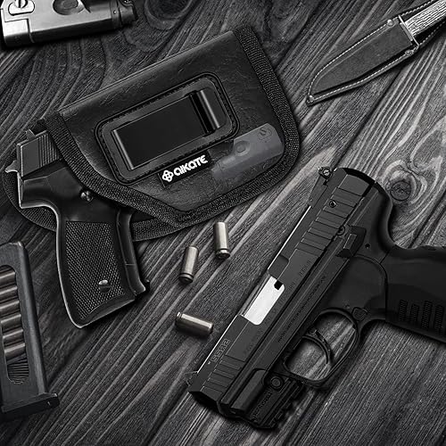 Miniatura 5 de Paquete de 2 fundas IWB con mira láser, funda de pistola de transporte oculta para mujereshombres, fundas de piel ecológica para ocultar la cintura