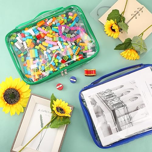 Miniatura 6 de Sanwuta Paquete de 3 bolsas de almacenamiento de juguetes con cremallera, de PVC transparente, impermeables, organizadoras, bolsas de juguetes para