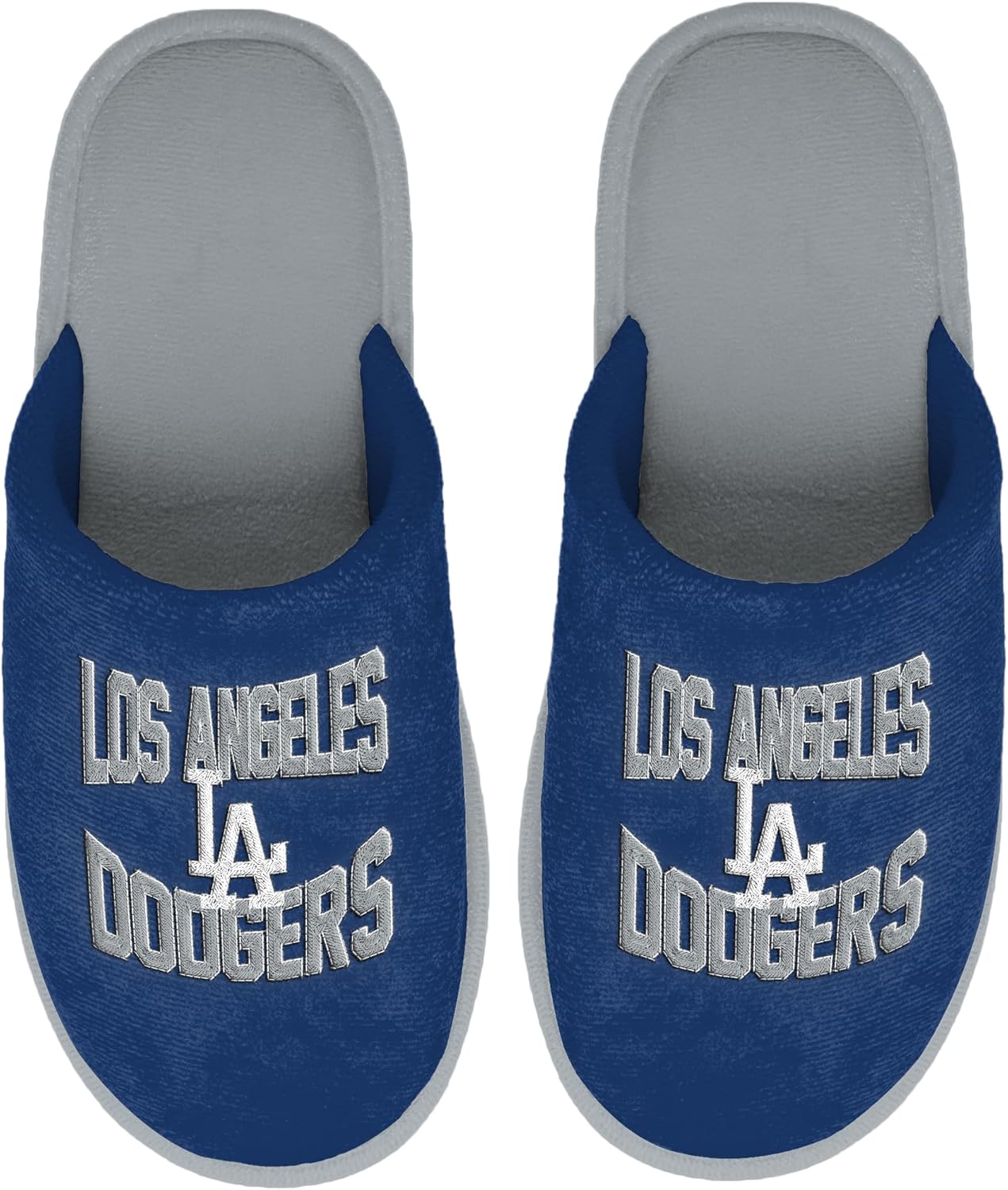 FOCO MLB Men's Official Primary Logo Wordmark Embroidered Stacked Team Logo Scuff Slide Slippers