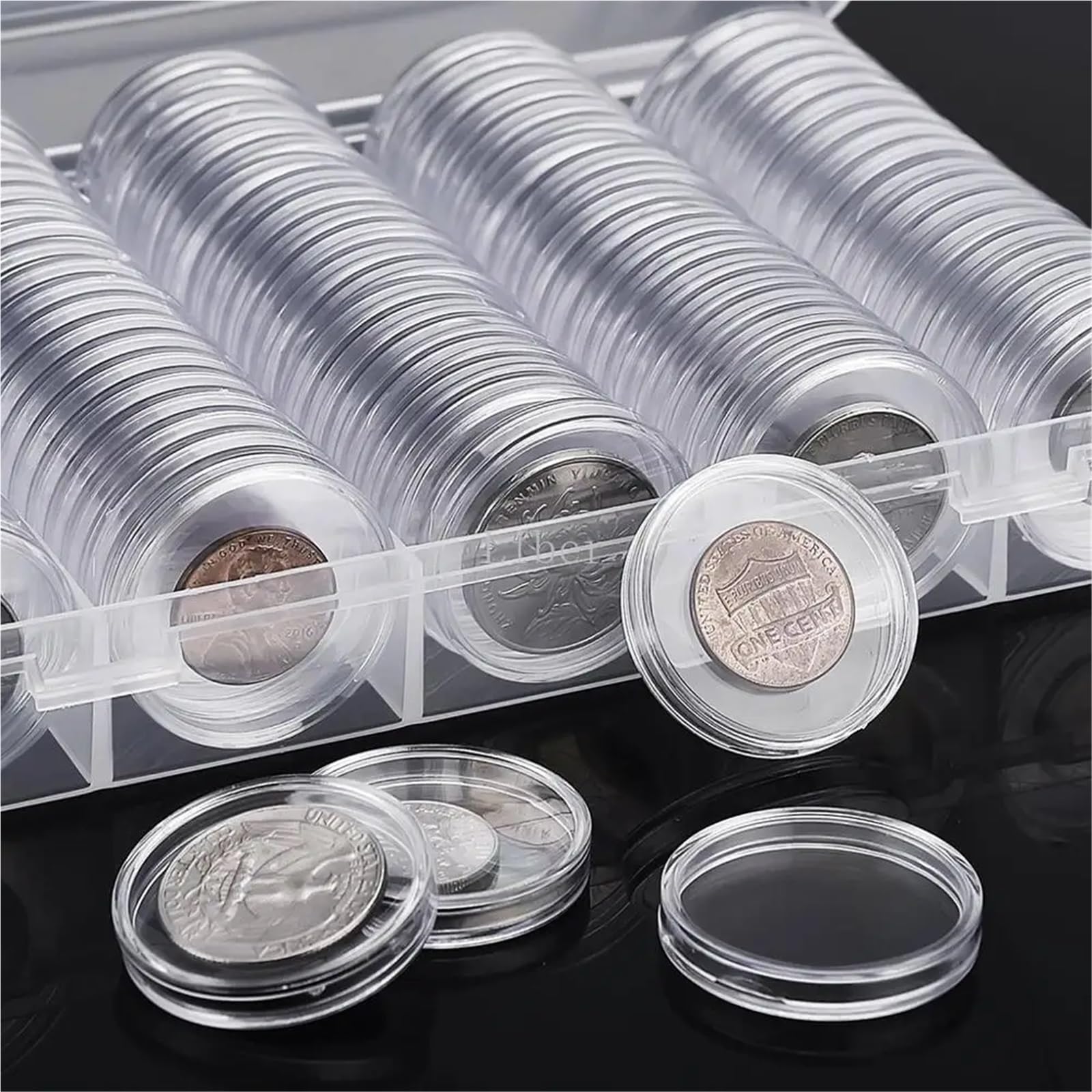 Portamonete in argento trasparente, 200 pezzi, 27 mm, 30 mm, per monete commemorative (27 mm)