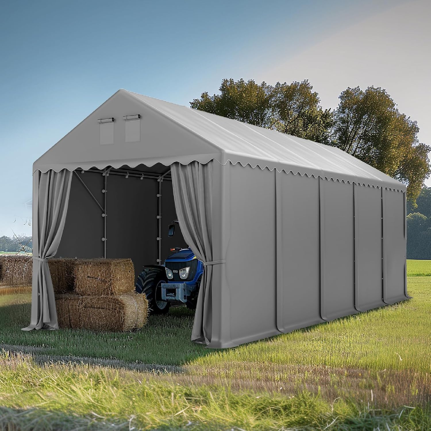 GREEN PARTY 13'x32'x13' Canopy Tent, Heavy Duty Commercial Tent with Vents & Sidewalls, Waterproof and UV Resistant Party Tents for Market, Outdoor Event, Wedding, Carport, Birthday Party