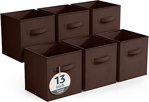Miniatura 17 de Sorbus - Cubos de almacenamiento plegables, 11 pulgadas, paquete de 6 cestas de tela con doble asa para organizar despensa, armario, estantes