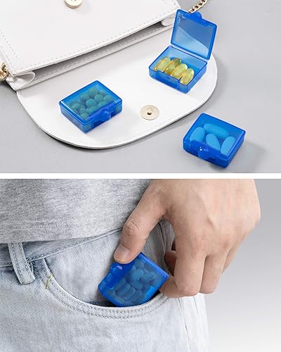 Miniatura 7 de Barhon - Pastillero de bolsillo pequeño (paquete de 3), organizador diario de una sola pastillera, portátil para viajes, mini contenedor de píldoras