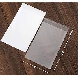 Nobranded 100 pcs Clear 6 x 9 Self Seal Cello Cellophane Bags Resealable Poly Bags 2.8 mils for Cookie, Candy, Gift Bakery, Prints, Photos, Cards & Envelopes, Party Decorative