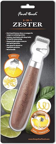 Miniatura 6 de Final Touch Zester y pelador 2 en 1 para cítricos y verduras para guarniciones de cóctel (FTA7316)