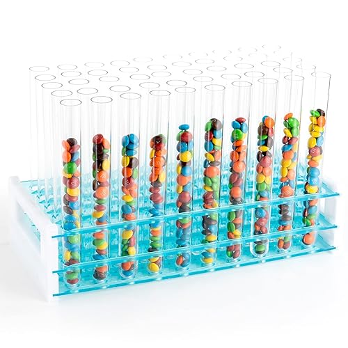 Estante de tubo de ensayo de plástico (paquete de 3) Soporte de tubo de ensayo para viales y tubos para almacenar sólidos (cuentas, muestras de