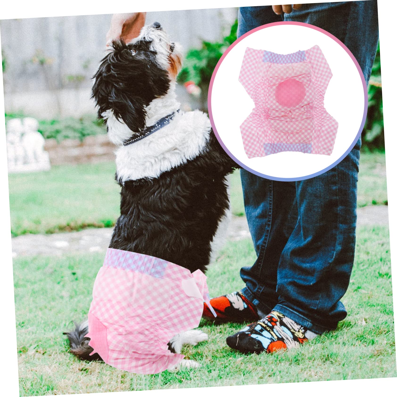 Totority 12Pcs Super Absorbent Disposable Dog Diapers with Tail Hole for Male Female Pets for Training Incontinence and Heat Cycle Needs Comfortable Fit for Puppies and Adult