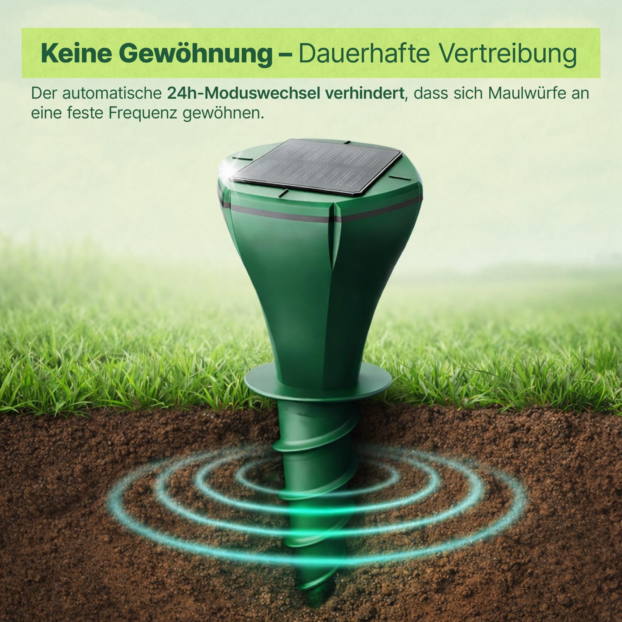 Maulwurf Vertreiber – Effektiver Maulwurfschreck gegen Maulwurf | Tierfreundliche Alternative zur Maulwurffalle für Garten & Rasen