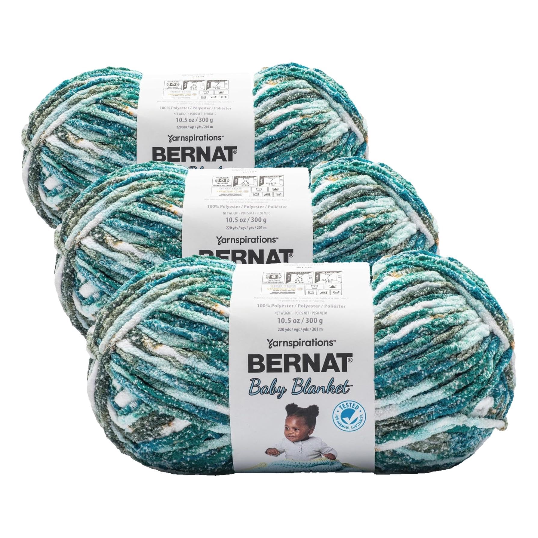 Bernat Baby Blanket Lagoon Yarn - 3 Pack