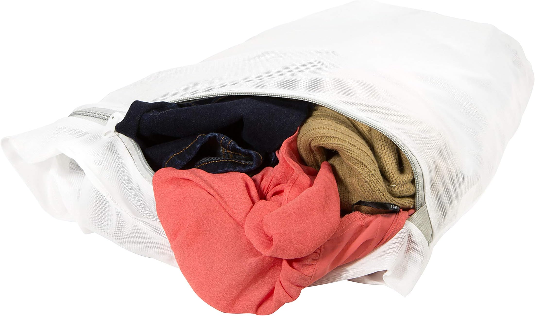 Laura AshleyLarge Laundry Delicates with Zipper Closure to Protect Clothes Mesh Wash Bag, Clear
