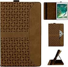 Rostsant Coque pour iPad 9.7 Pouces 6. Generation 2018/5. Generation 2017 /iPad Air 1/2 Modell A1822 A1823 A1893 A1474 A1475 Support Rotation Multi Angle de Visualisation Sangle de Protection Brun