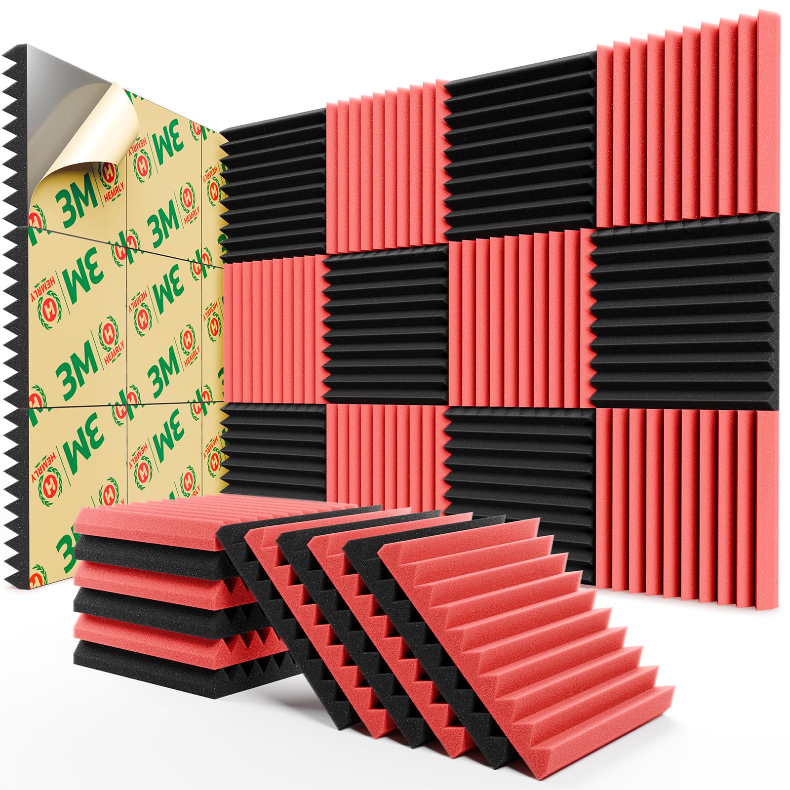 12 Pack Acoustic Panels Self-Adhesive, 1" X 12" X 12" Quick-Recovery Sound Proof Foam Panels, Acoustic Foam Wedges High Density, Soundproof Wall Panels for Home,Studio,Gaming -Black — Amazon image 17
