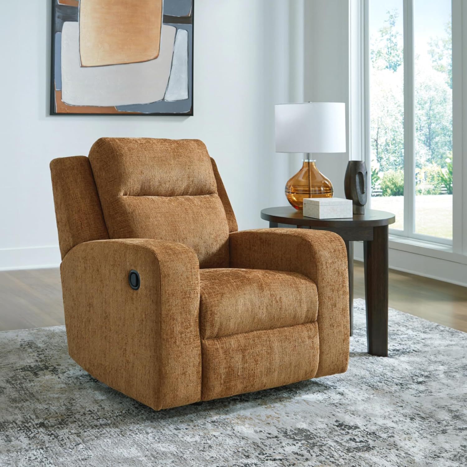 Signature Design by Ashley Kanlow Modern Manual Rocker Recliner, Light Brown