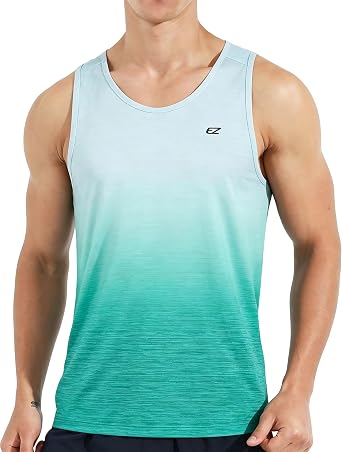 EZRUN Mens Quick Dry Tank Top UPF 50+ Workout Shirt for Gym & Running
