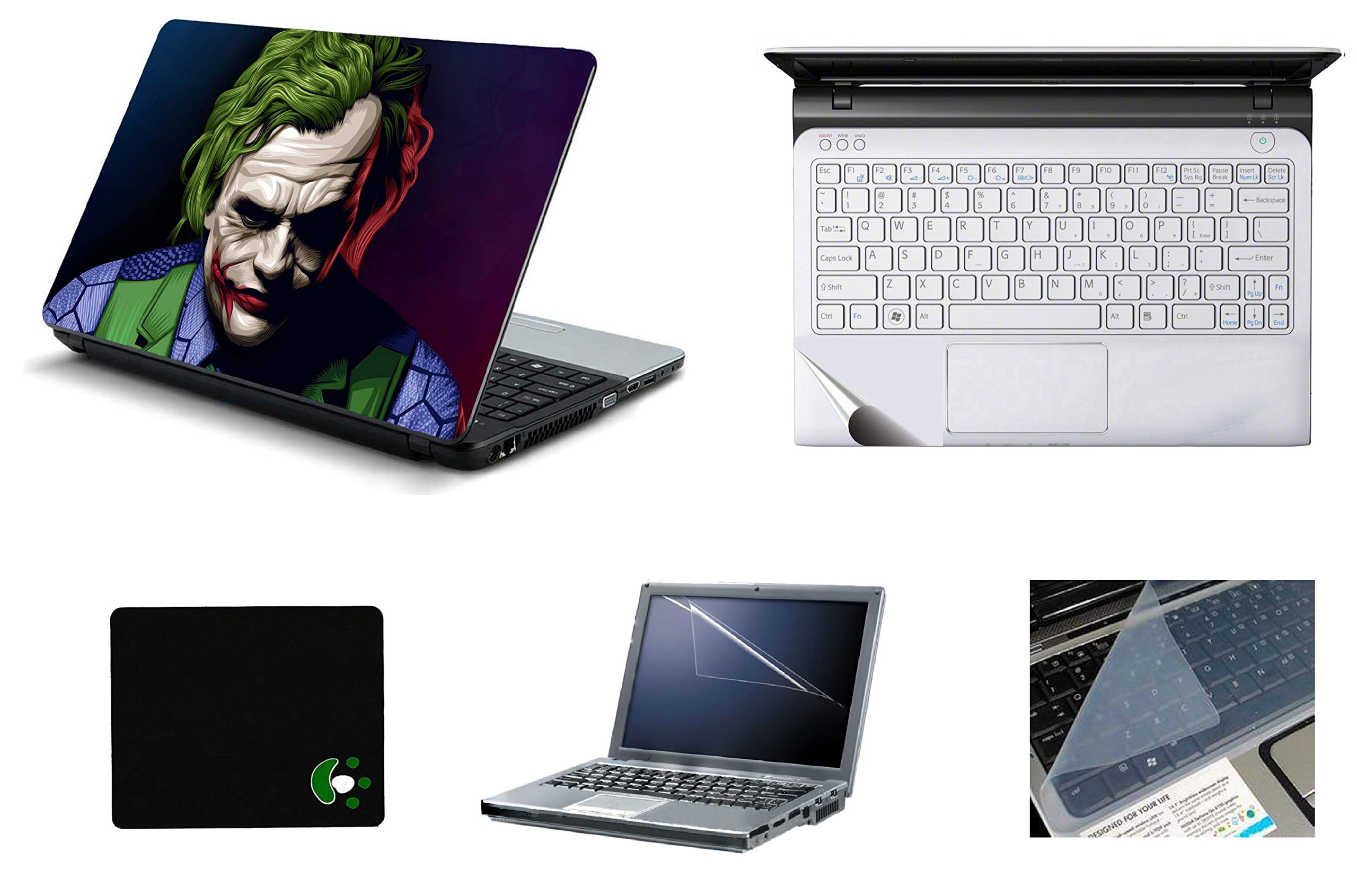 StickerKing Vinyl 5in1 Laptop Accessories Joker in Rain Laptop Skins Stickers, Screen Guard, Keyguard, Mouse Pad and Palmrest Skin Combo for HP-DELL-Lenovo-ASUS-Acer Laptops, 15.6 Inch, Multicolour (B08SHTNXXW) Amazon Price History, Amazon Price Tracker