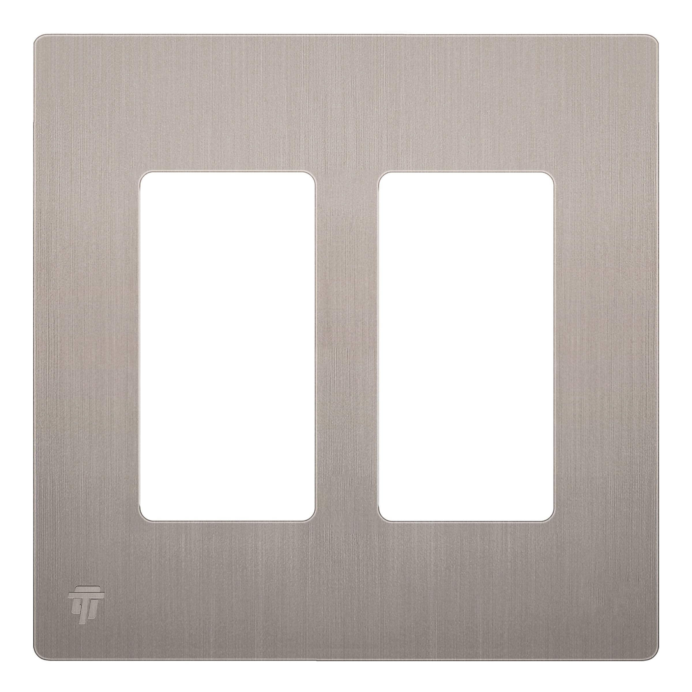 ENERLITES Elite Series Screwless Decorator Wall Plate Child Safe Outlet Cover, Gloss Finish, Size 2-Gang 4.68" H x 4.73" L, Unbreakable Polycarbonate