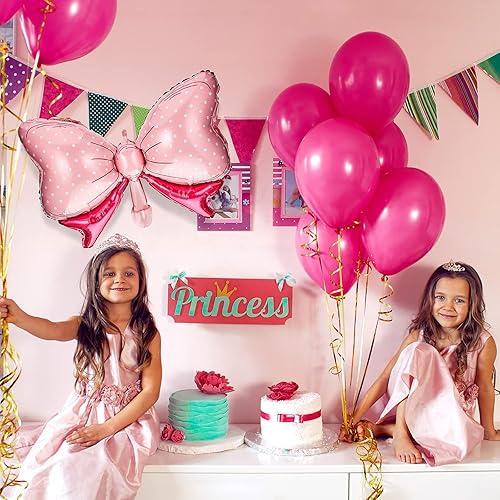 Miniatura 5 de 6 globos de moño, decoración de fiesta de ratón, corbatín rosa, globo rosa, globo de lazo gigante, para boda, despedida de soltera, revelación de