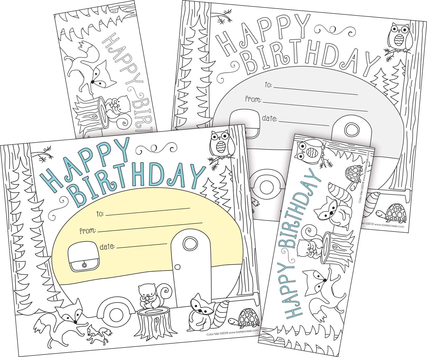 Nuovo. Color Me. Happy Birthday Awards & segnalibro set
