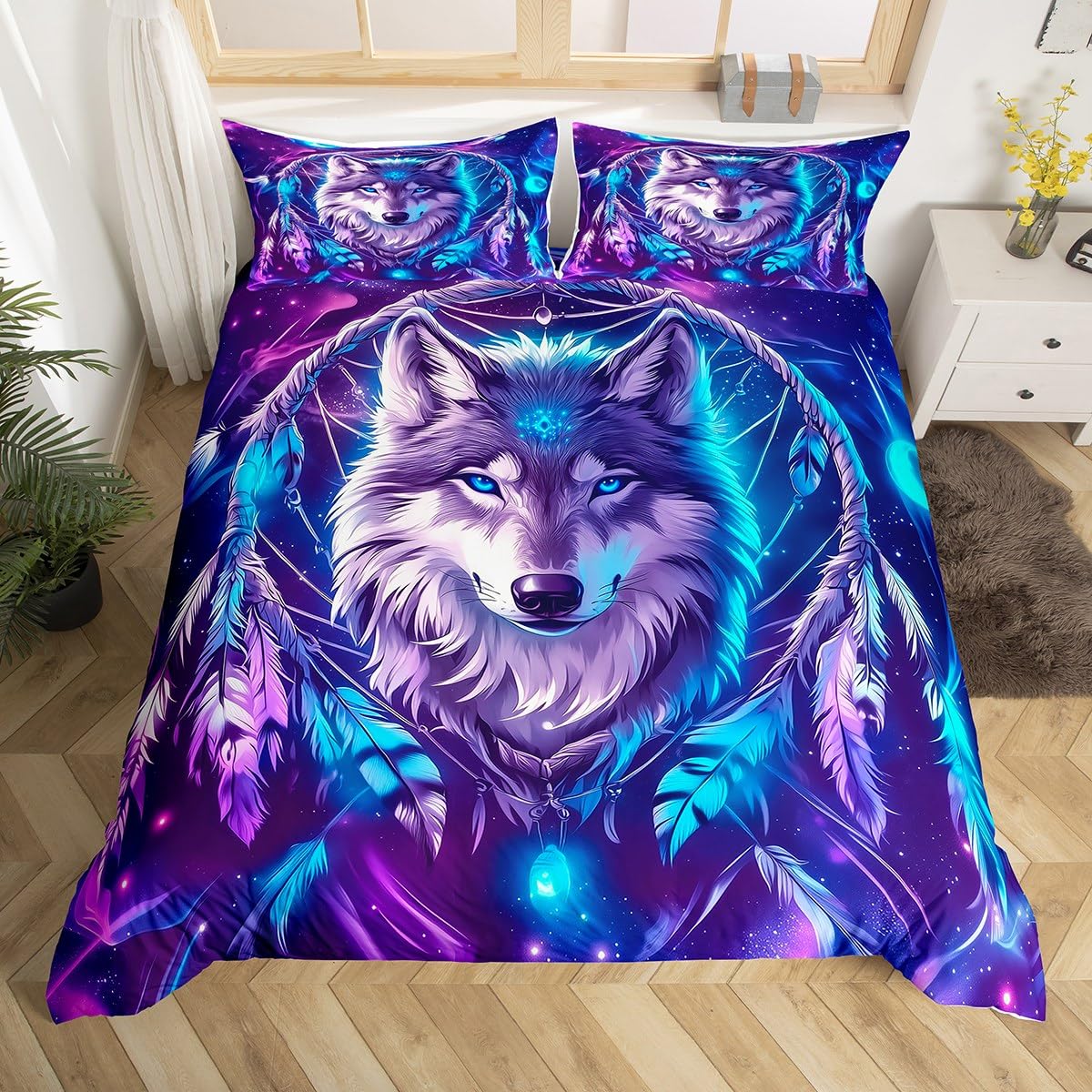 Homewish REH Bettwäsche 135x200 Kinder, Wald Cartoon Tier Hi