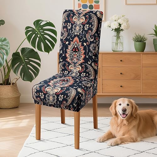 Vista 33 de YISUN Fundas para sillas de comedor, fundas elásticas de elastano para asiento de silla, extraíbles y lavables, fundas protectoras para sillas