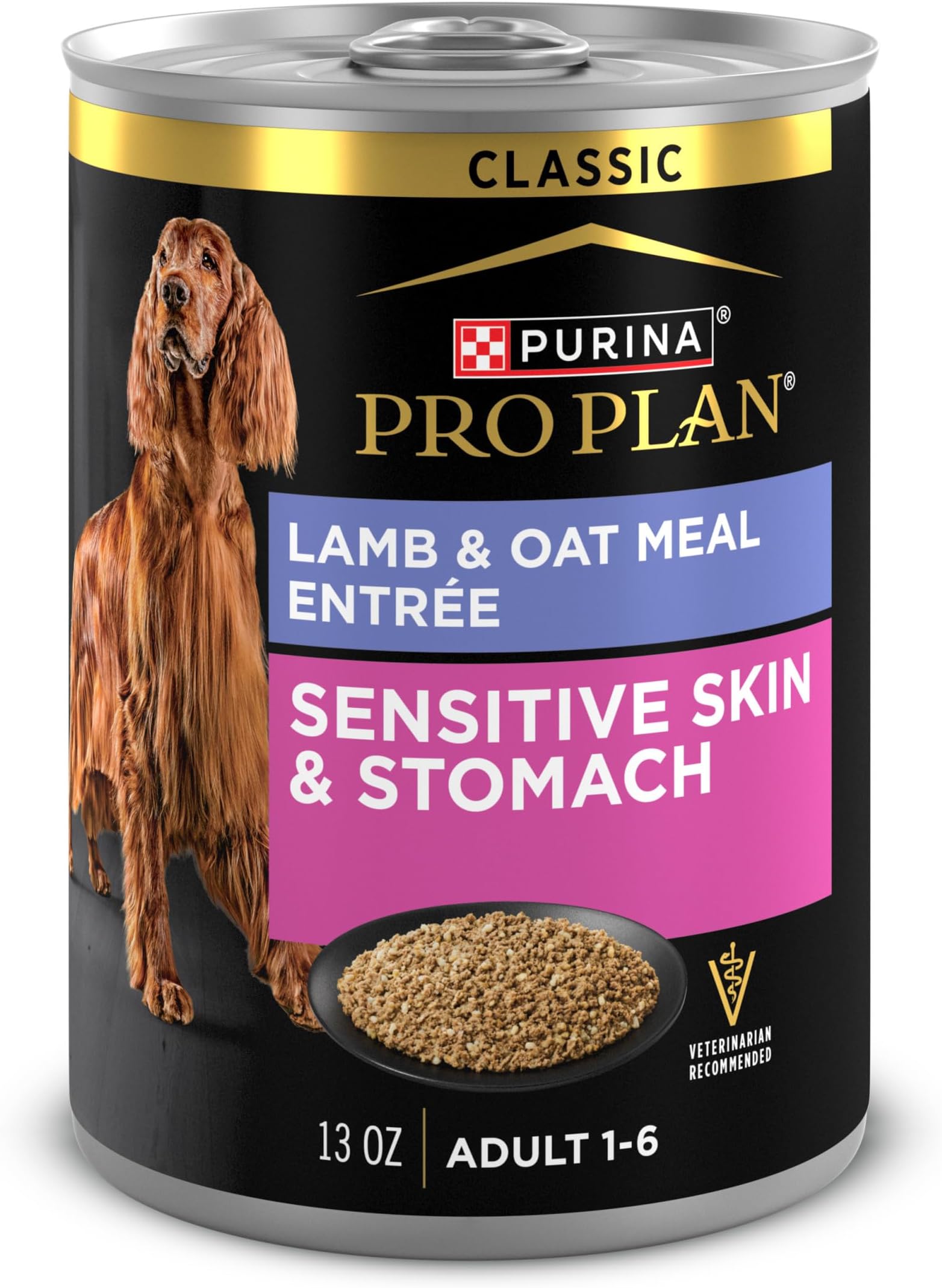 Sensitive Skin and Stomach Dog Food Wet Classic Pate Lamb and Oat Meal Entrée - (Pack of 12) 13 oz. Cans