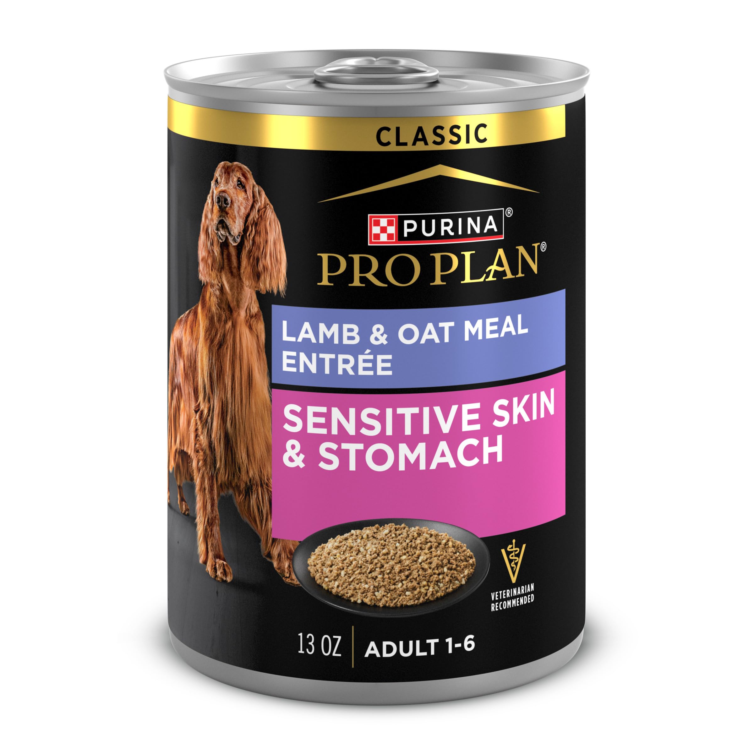 Sensitive Skin and Stomach Dog Food Wet Classic Pate Lamb and Oat Meal Entrée - (Pack of 12) 13 oz. Cans