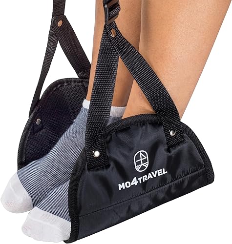 Reposapiés de avión hamaca portátil para pies, artículos esenciales de viaje en avión para volar proporciona relajación y comodidad para vuelos