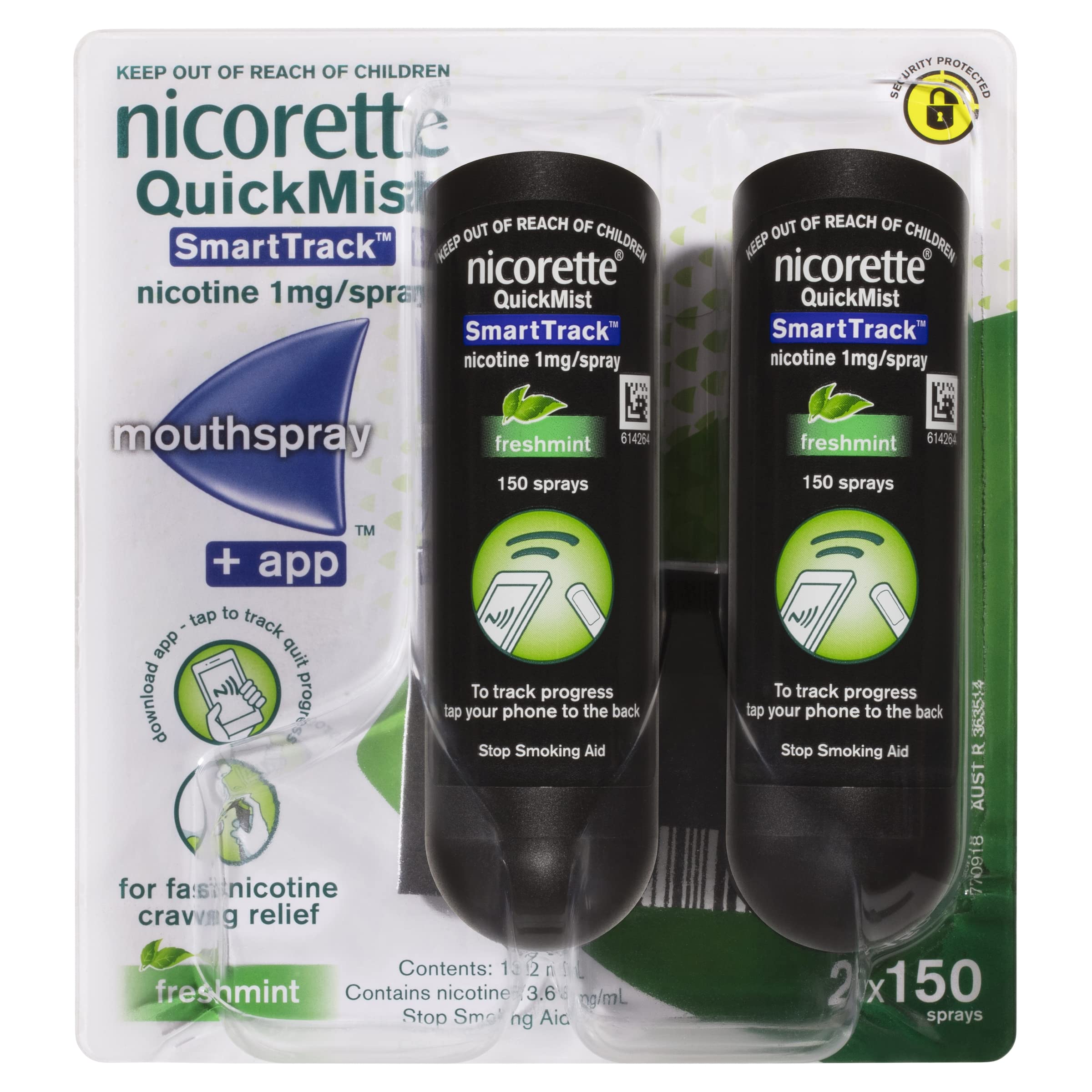 Quickmist Nicorette Quit Smoking QuickMist SmartTrack Nicotine Mouthspray Duo ...