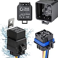 TrueMods Waterproof 5-Pin Bosch Style 12V SPDT Relay Kit with Harness Socket - 40/30A for Cars Boats Marine Off-Road