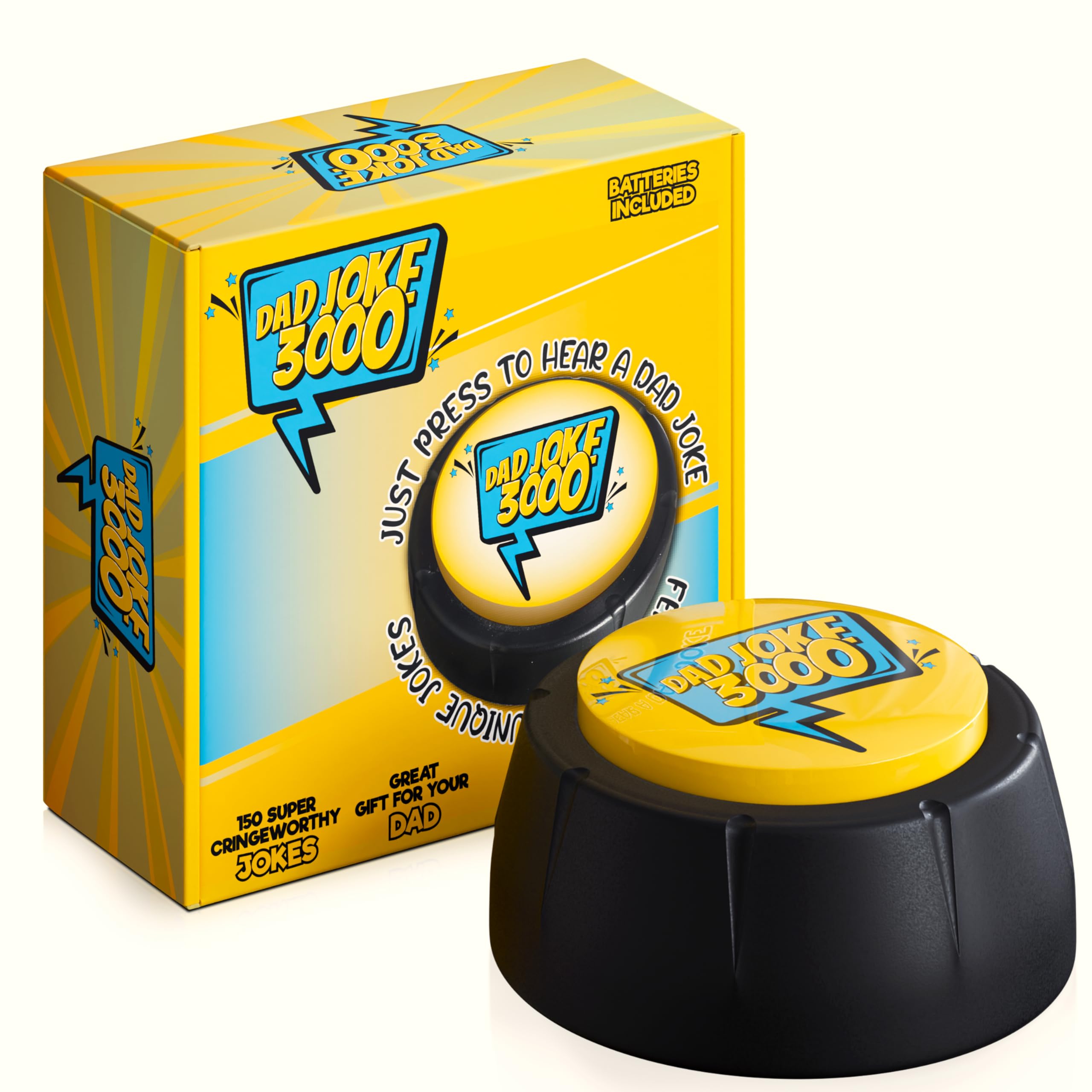 Funny Joke Gift for Men or Dad Stocking Filler Secret Santa Gifts for Him, Dad Joke Button Funny Unusual Xmas Stocking Filler Gift Idea