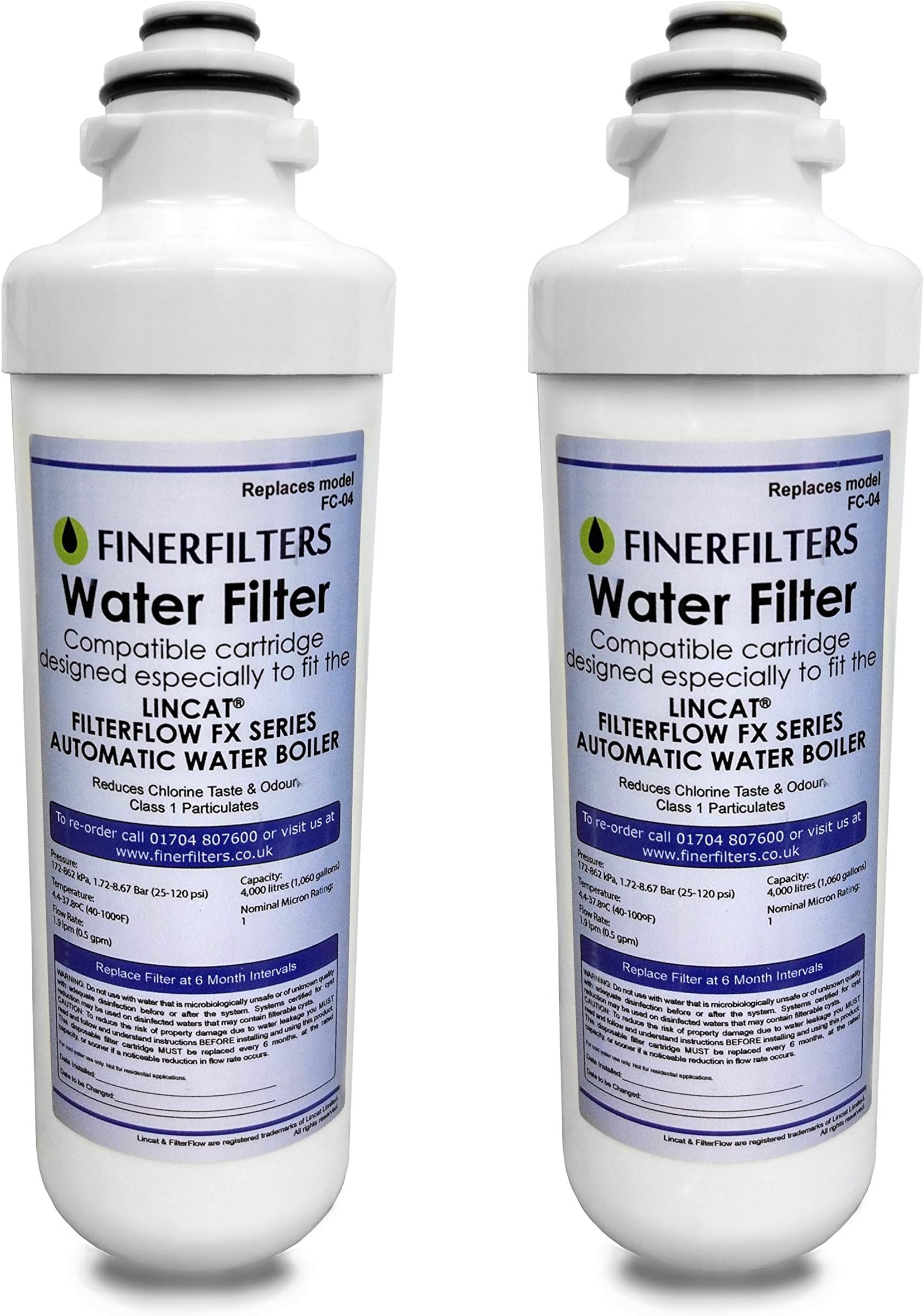 FC04 Water Filter Compatible with All Lincat FilterFlow FX Series Automatic Water Boilers Including EB3FX, EB4FX, EB6FX, EB6TFX, EB3FX/PB, EB3FX/TT (2 Pack)