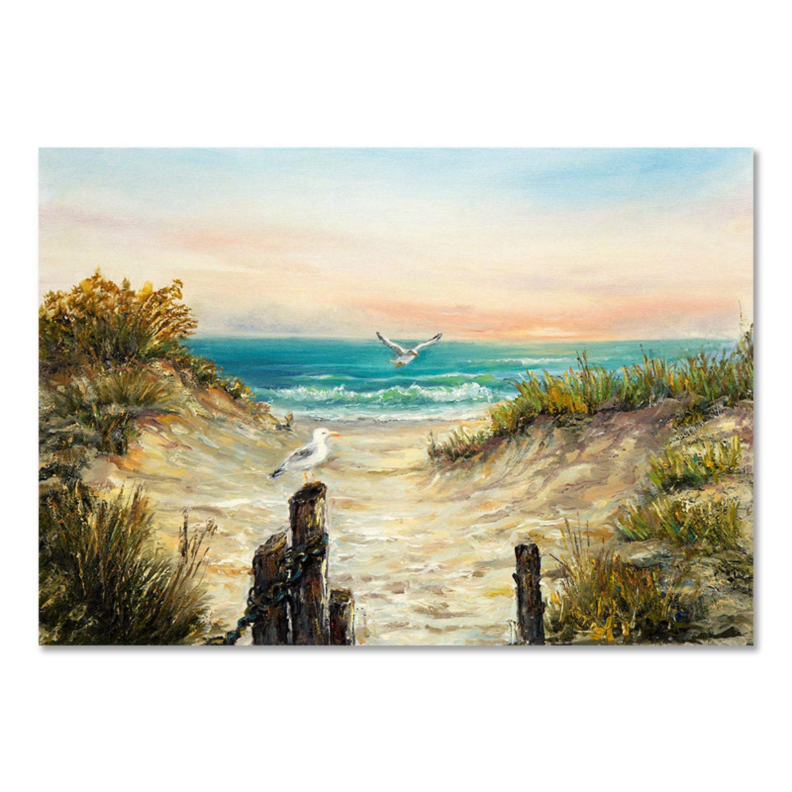 Toile Impression Coucher de Soleil HD 40x50cm avec Châssis en Bois pour Art Mural