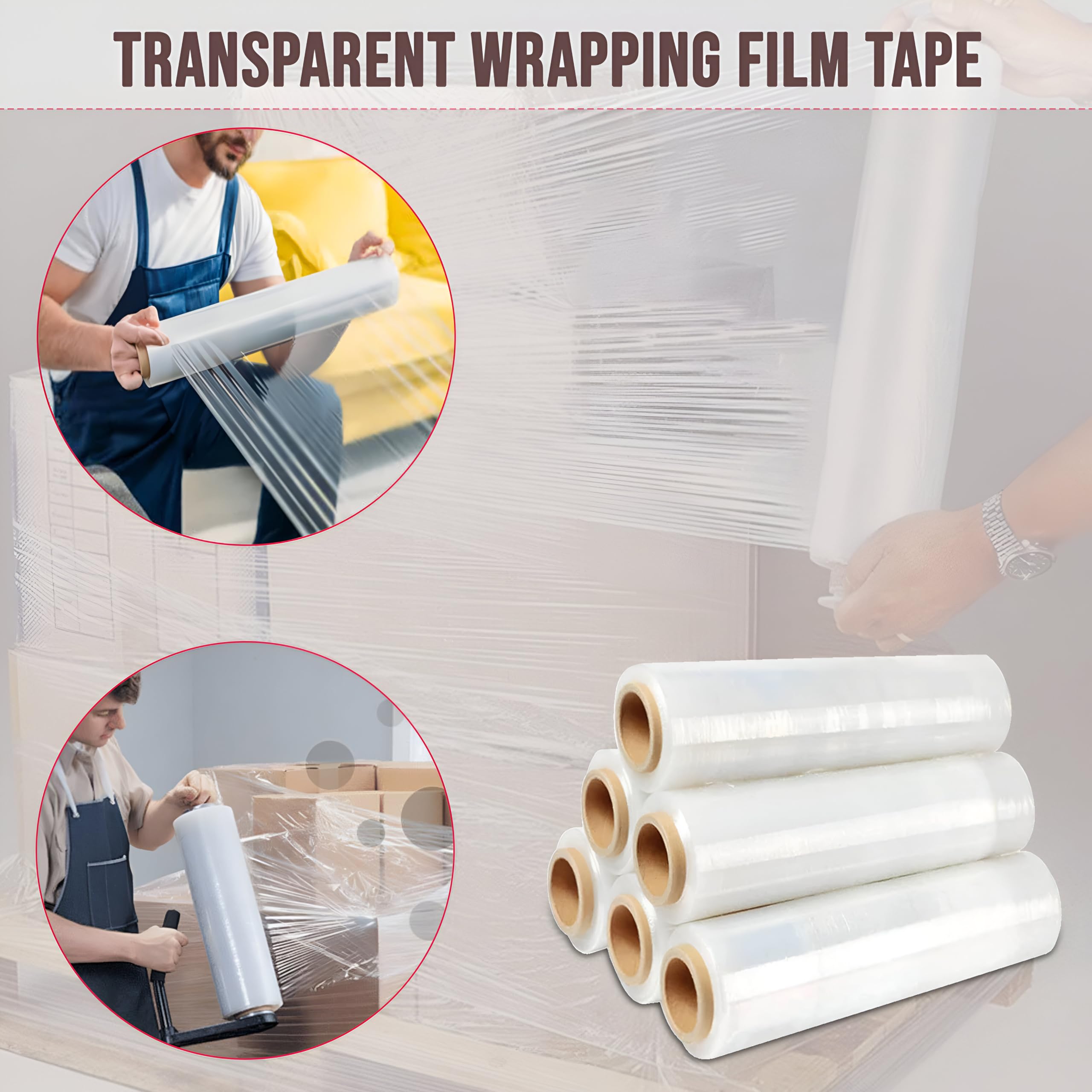 Rollo de celofán transparente para embalaje de manualidades, apto para alimentos, palés, ramo, floristería, papel de envoltura transparente (500 mm x 200 m x 23 mic, paquete de 9)