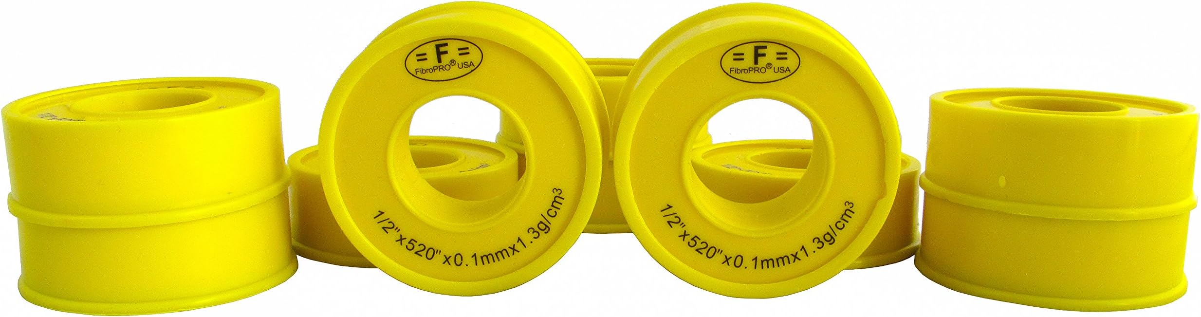 10-Pack Gas and Drinking Water PTFE Sealant Tape, 1/2"x520" Yellow