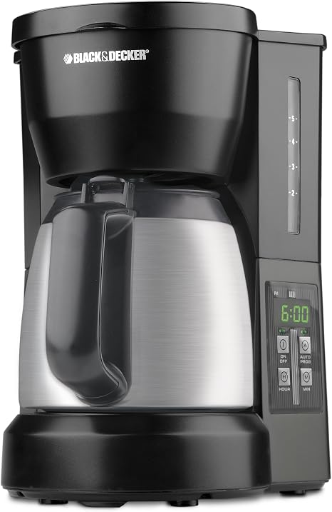 Amazon.com: Black \u0026 Decker DCM675BMT - Cafetera programable con jarra (5  tazas), color negro y inoxidable : Hogar y Cocina