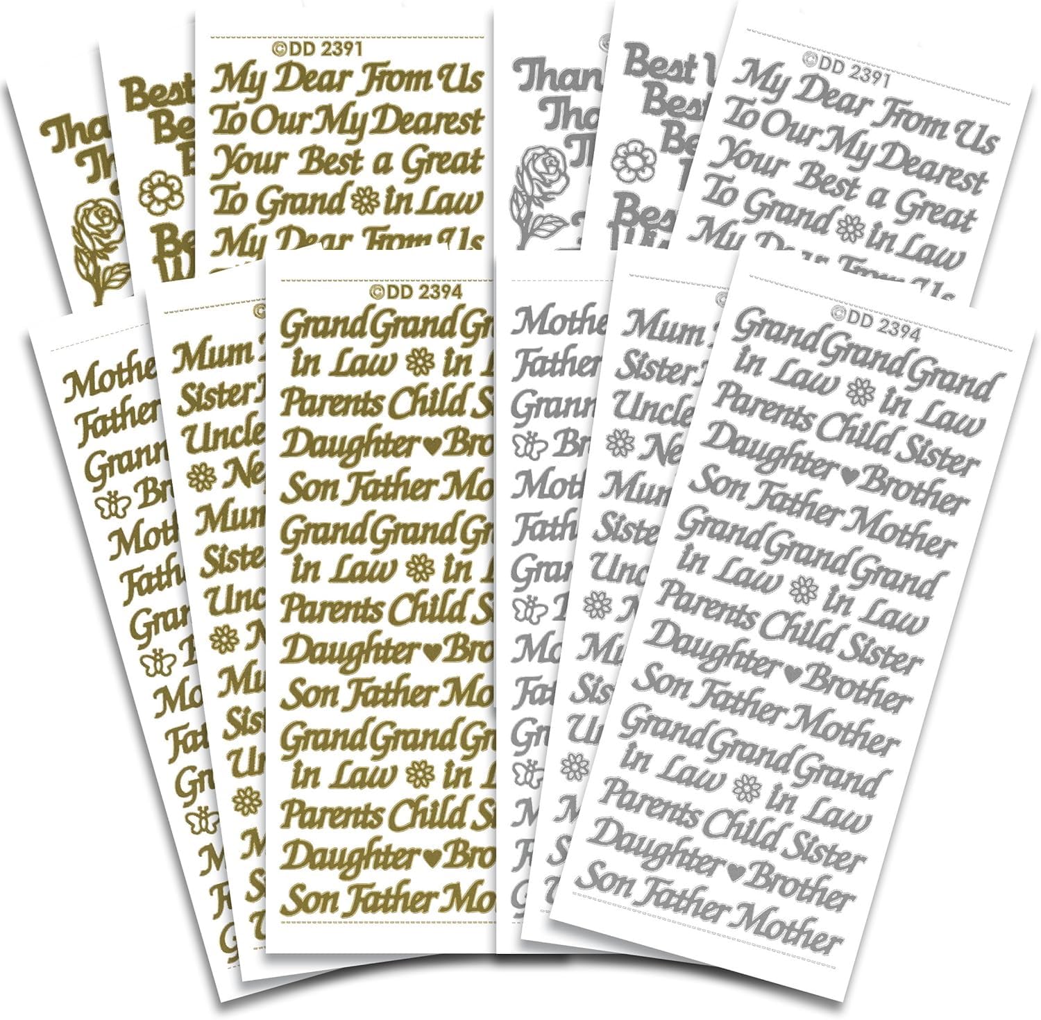 Creative Products Strong Textlines Craft Stickers – Bumper Value Pack Multi-Colour Letter Stickers, Peel Offs for Card Making, Scrapbooking, Crafts & DIY Projets – 12 Sheets, 23 x 10 x 1 cm