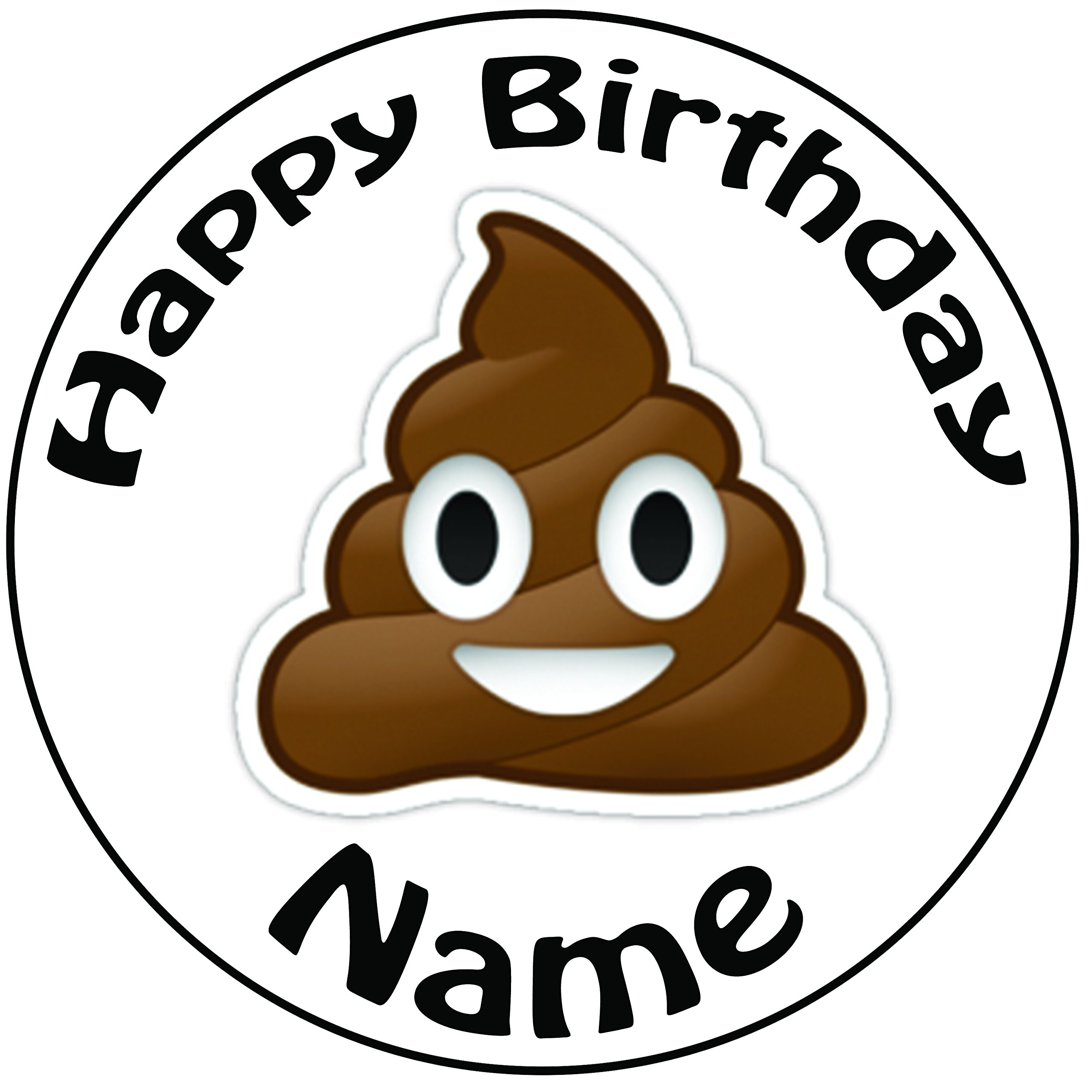 Buy Personalised Poop Emoji Cake Topper A Precut Round 8" (20cm