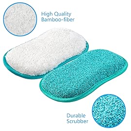 Kitchen Dish Sponge Scrubber Non Scratch, Dishcloth No Odor Reusable Washable Multipurpose Scrub Pads Sponges Heavy Duty for Dawn Dish Soap Cleaning of Sink Pans