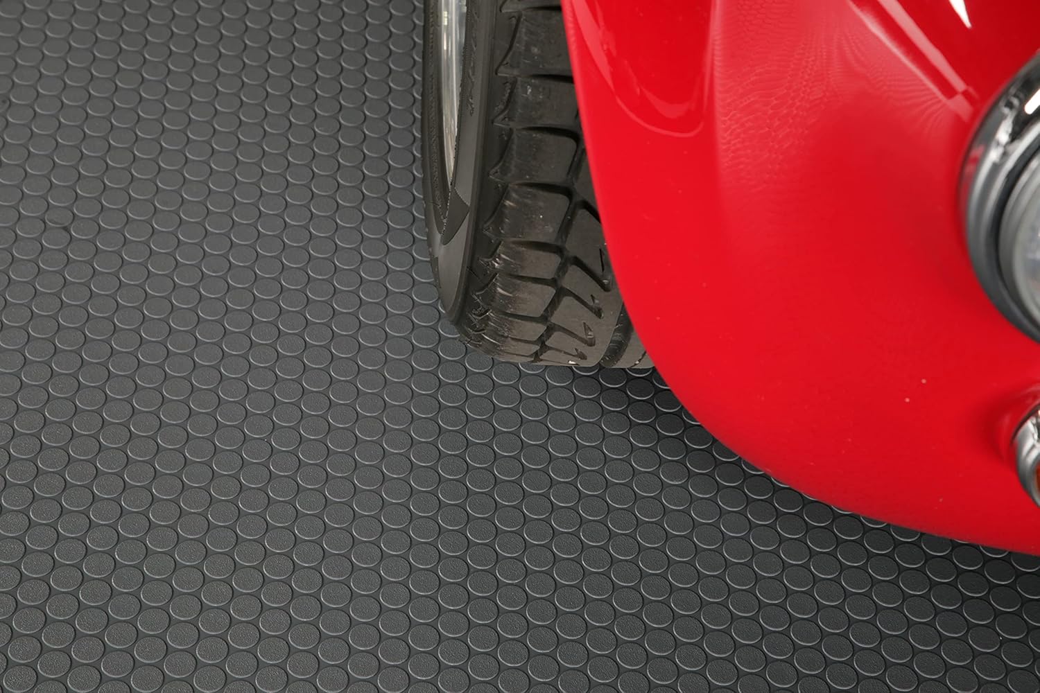 G-Floor Seamless Sheet Vinyl Shed Flooring Cover with Bonded Fibrous Backing - Small Coin Pattern (8' x 20', Slate Grey)