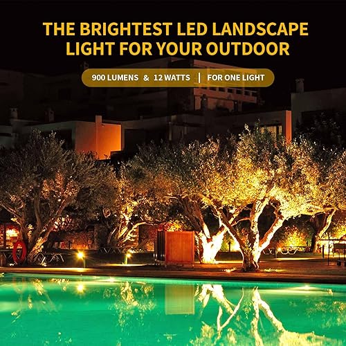 Miniatura 2 de kooplicht Luces LED de color blanco cálido para exteriores, focos de paisaje de 3000 K, luces de jardín impermeables IP65 de 12 W, iluminación COB