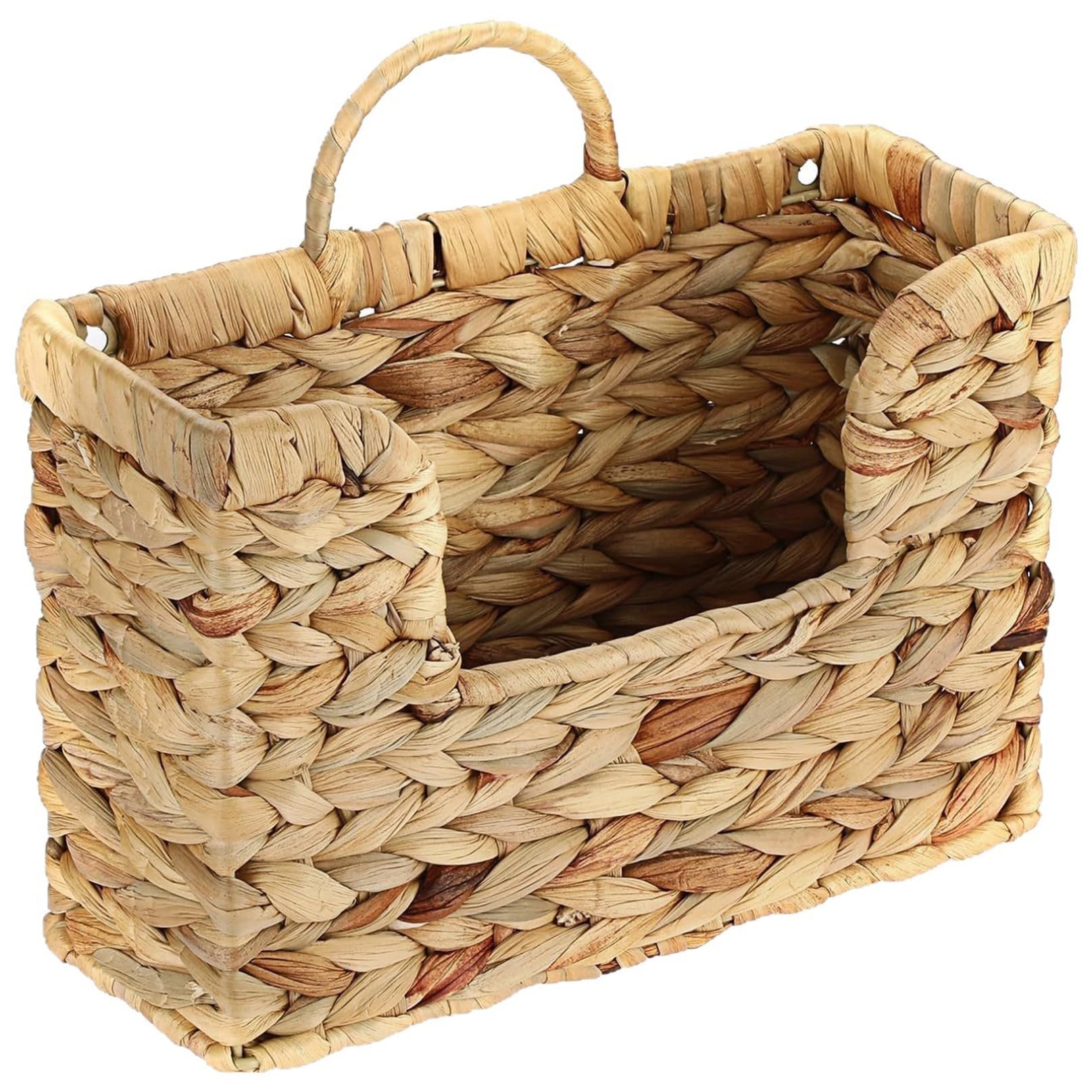 Wedhapy Mail Holder Magazine Holder, Handwoven Water Hyacinth Mail Boho Storage Basket for Entryway, Living Room, Office for Wall